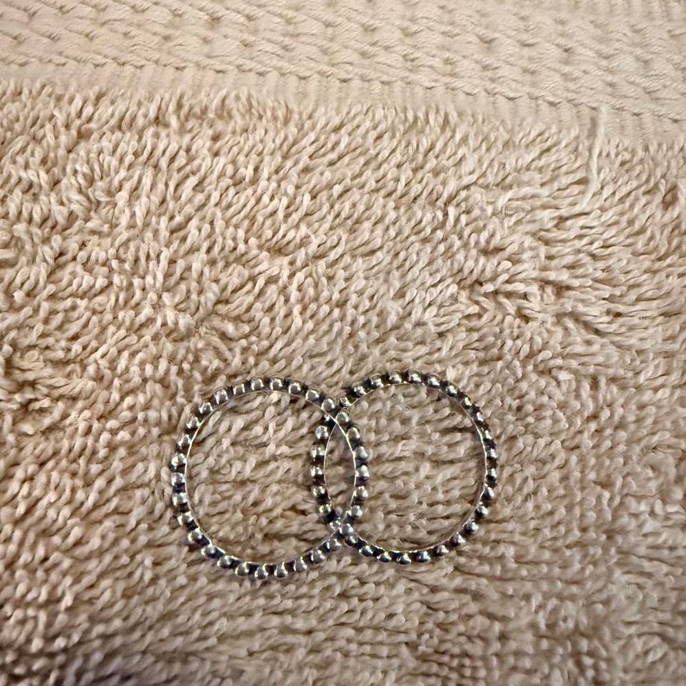 Retired James Avery Beaded Stacker Rings Set of 2